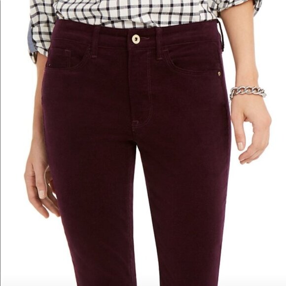 Tommy Hilfiger Womens Tribeca Skinny Corduroy Purple Pants Size 16 - Picture 3 of 9